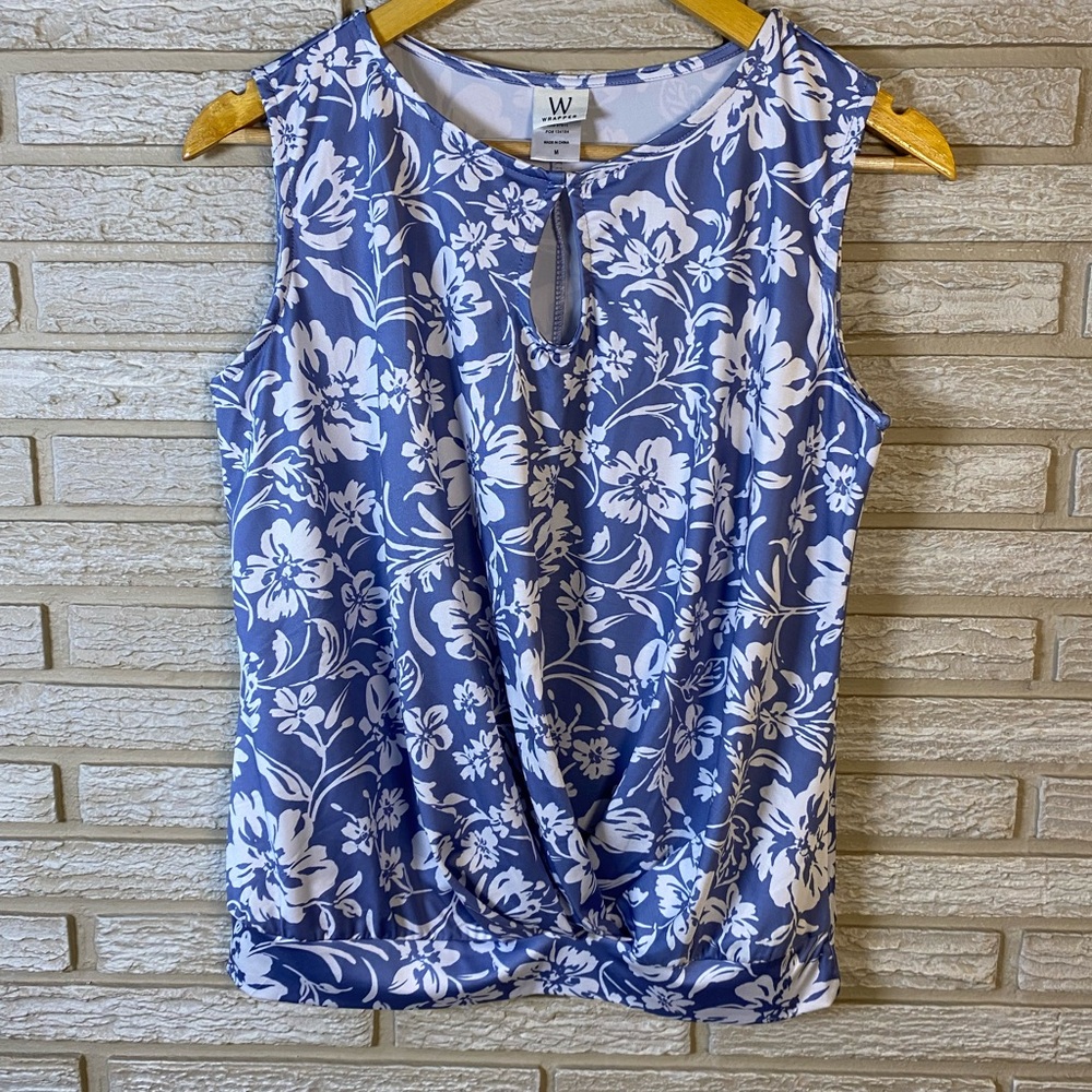 Wrapper Blue and White Floral Blouse